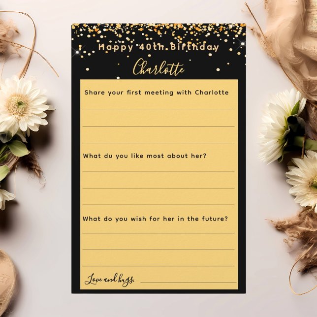 Black gold birthday wishes card (Creator Uploaded)