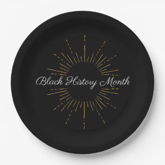 Black & Gold Black History Month Paper Plate