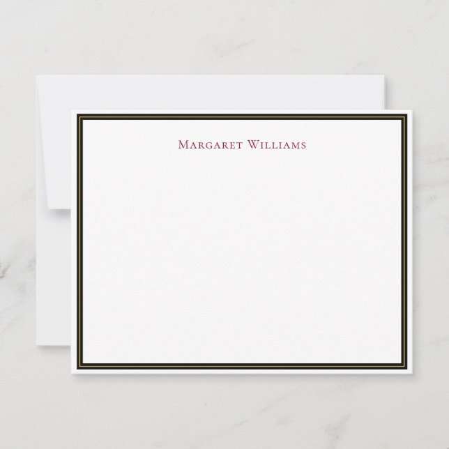 Black Gold Border Burgundy Text Professional Card (Front)