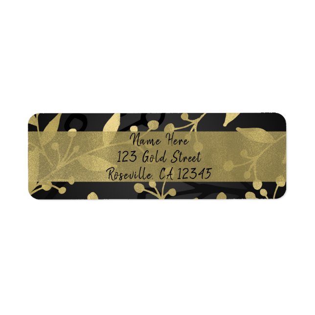 Black & Gold Botanical Merry Christmas Elegant (Front)