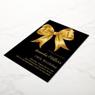 Black gold bow birthday