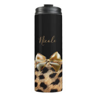 Black & Gold Bow Leopard Cheetah Animal Print