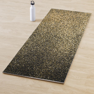 Black-Gold Bright Glitter Yoga Mat