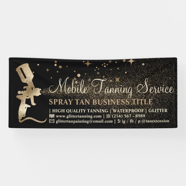 Black Gold Bronze Spray Tanning Banner (Horizontal)