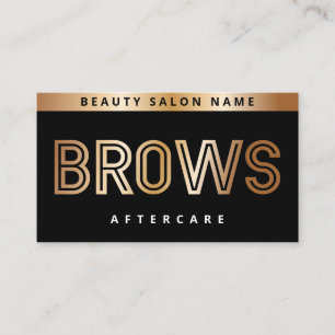 Black Gold Brows Aftercare PMU Brow Instructions Business Card