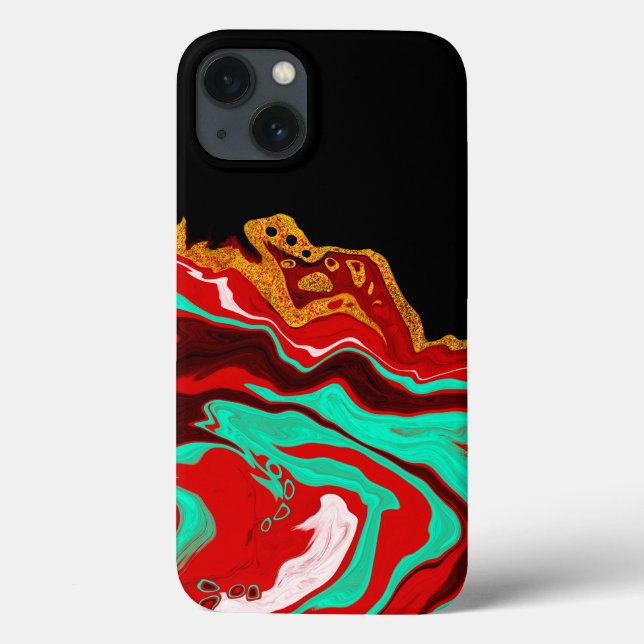 Black, Gold, Burgundy, Marble Art Case-Mate iPhone Case (Back)