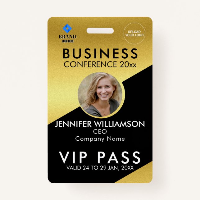 Black Gold Business Conference Exhibition Photo ID Badge (Front)