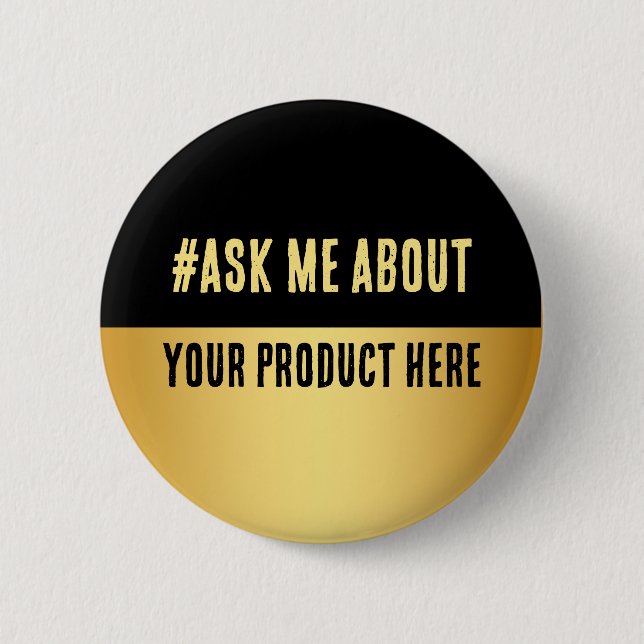 Black & Gold Business Launch Event  2 Inch Round Button (Front)