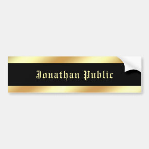 Black Gold Calligraphy Text Nostalgic Template Bumper Sticker