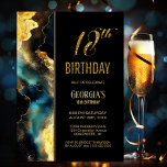 Black Gold Celestial 18th Birthday Party Invitation<br><div class="desc">This contemporary celestial invitation is perfect for an 18th birthday party. It offers easy-to-use text templates that make personalizing the invitation a breeze. You can choose from various paper types and corner styles to add a unique touch to your invitations. Whether you're planning a small gathering or a grand celebration,...</div>
