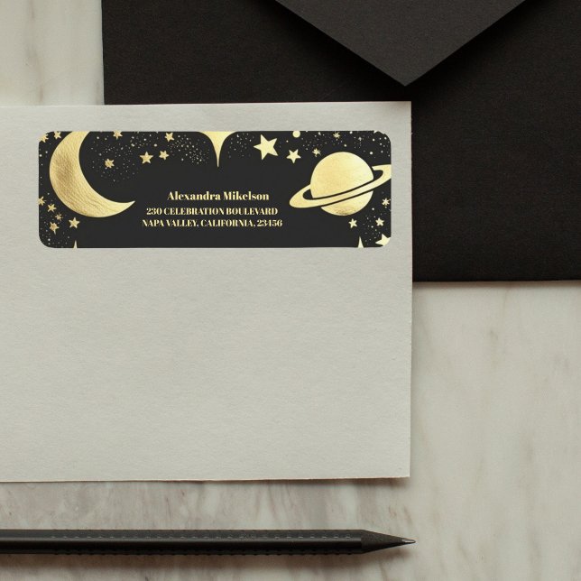 Black Gold Celestial Crescent Moon Bridal Shower (Creator Uploaded)