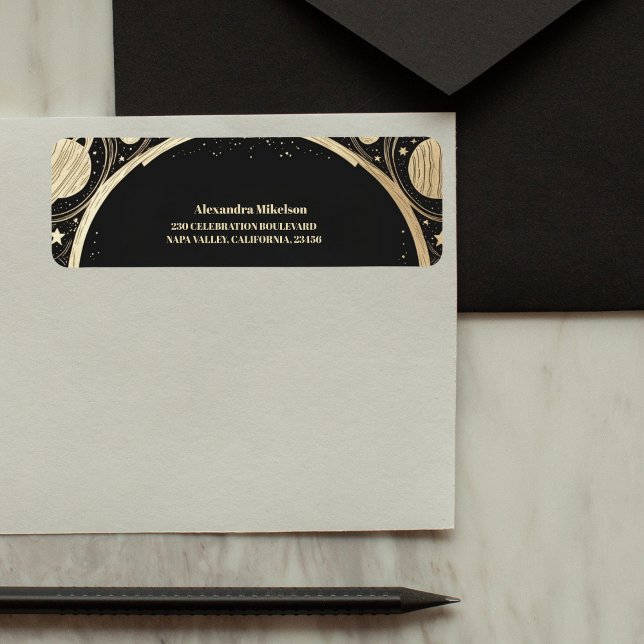 Black Gold Celestial Crescent Moon Bridal Shower (Creator Uploaded)