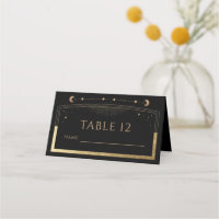Black Gold Celestial Sun Moon Stars Wedding