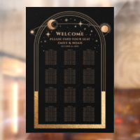 Black Gold Celestial Wedding Seating Chart