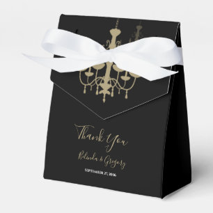 Black Gold Chandelier Wedding Favor Box