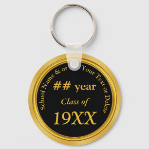 Black Gold Cheap Class Reunion Favours Personalize Keychain