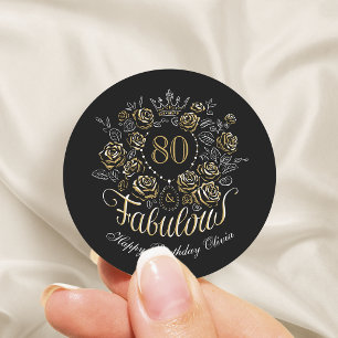Black Gold Cheers And Beers Any Age Birthday  Classic Round Sticker