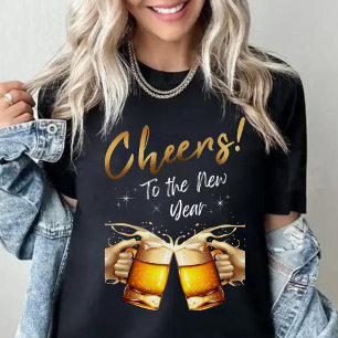 Black & Gold Cheers to New Years Eve Party 2024 T-Shirt
