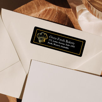 Black Gold Chef Casquette Bakery Adresse de retour