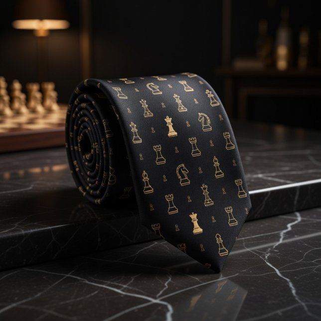 Black Gold Chess Tie (Creator Uploaded)