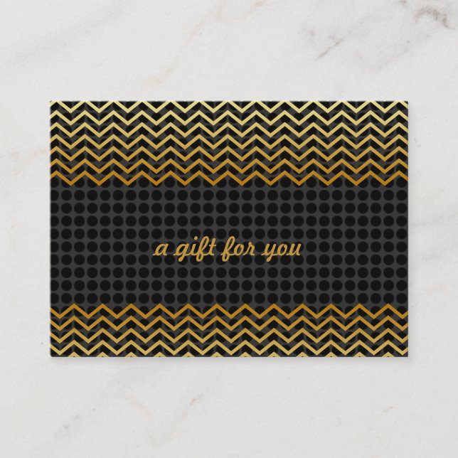 Black Gold Chevron Salon and Spa Gift Certificate (Front)