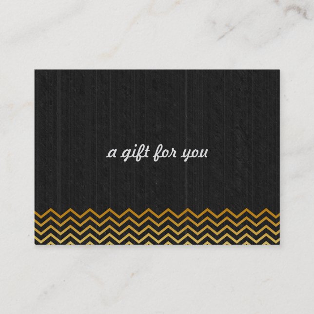 Black Gold Chevron Salon et certificat cadeau Spa (Devant)