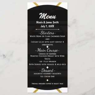 Black & Gold Chic Glam Geometric Wedding Menu