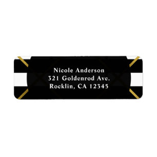 Black & Gold Chic Glam Invitation géométrique