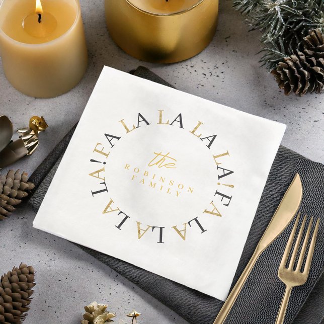 Black Gold Christmas Fa La La ID1009 Napkin (Creator Uploaded)