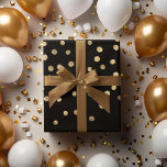 Black & Gold Christmas Holiday Wrapping Paper Sheet<br><div class="desc">Wrap your gifts with this simple black and faux gold foil christmas wrapping paper! The background can be changed to any colour to suit your colour scheme this holiday season.</div>