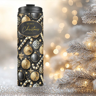 Black Gold Christmas Pattern#12 ID1009 Thermal Tumbler