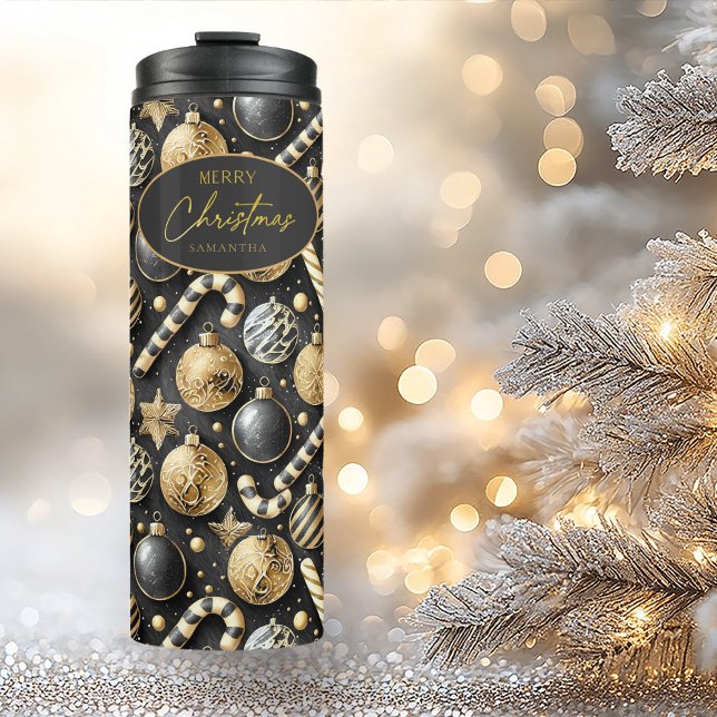 Black Gold Christmas Pattern#12 ID1009  Thermal Tumbler (Creator Uploaded)