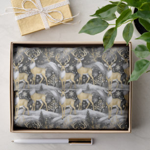 Black Gold Christmas Pattern#14 ID1009 Tissue Paper
