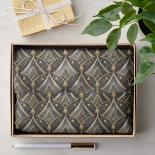 Black Gold Christmas Pattern#15 ID1009 Tissue Paper