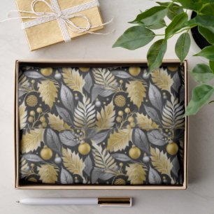 Black Gold Christmas Pattern#22 ID1009 Tissue Paper
