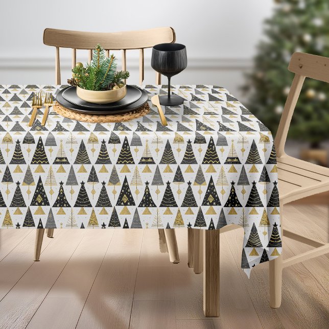 Black Gold Christmas Pattern#25 ID1009 Tablecloth (Creator Uploaded)