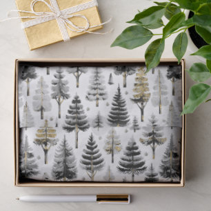 Black Gold Christmas Pattern#26 ID1009 Tissue Paper