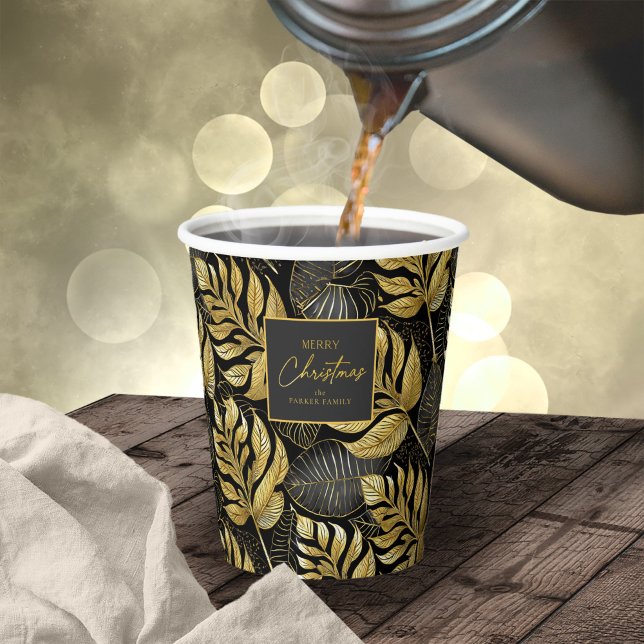 Black Gold Christmas Pattern#29 ID1009 Paper Cups (Creator Uploaded)
