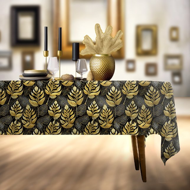 Black Gold Christmas Pattern#29 ID1009 Tablecloth (Creator Uploaded)