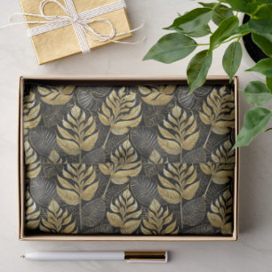 Black Gold Christmas Pattern#29 ID1009 Tissue Paper