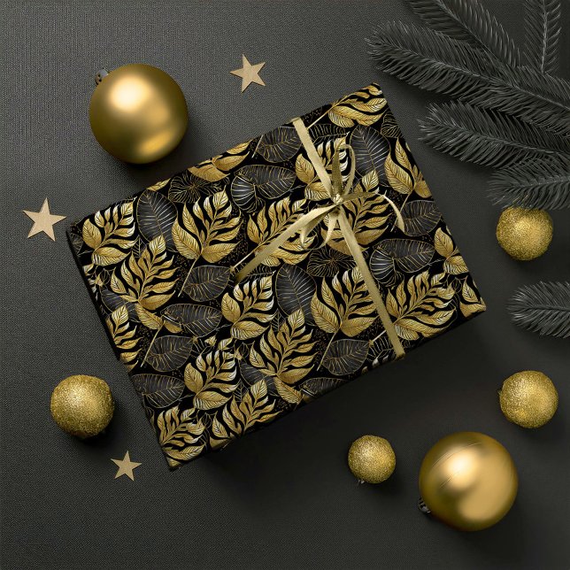 Black Gold Christmas Pattern#29 ID1009 Wrapping Paper (Creator Uploaded)