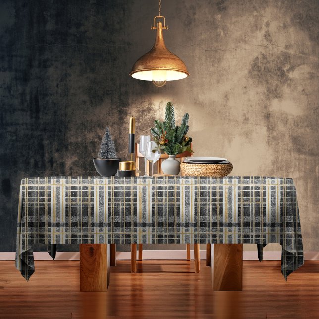 Black Gold Christmas Pattern#2 ID1009 Tablecloth (Creator Uploaded)