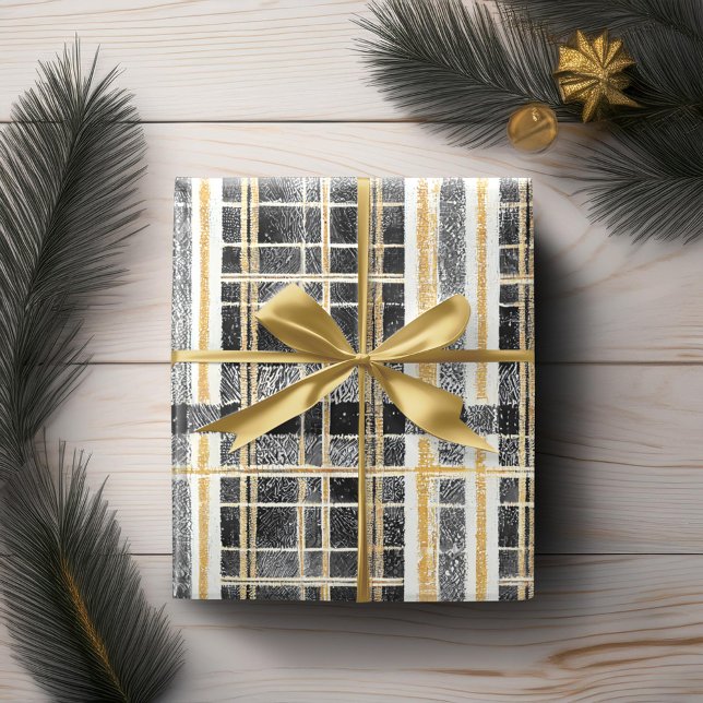 Black Gold Christmas Pattern#2 ID1009 Wrapping Paper (Creator Uploaded)