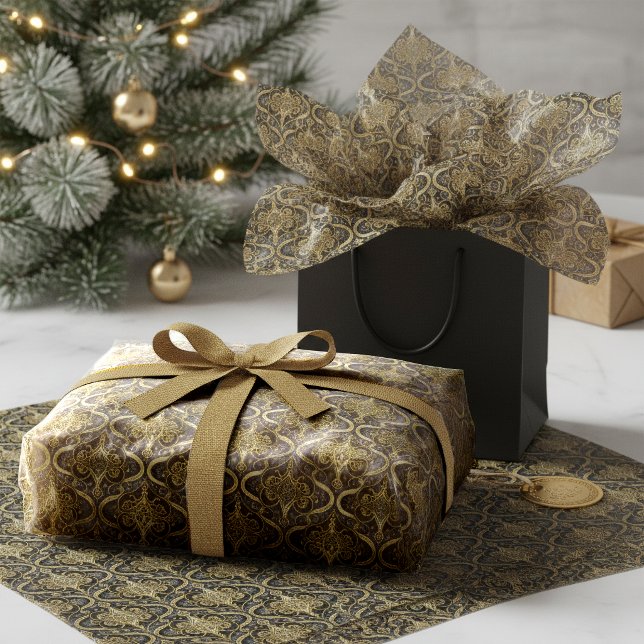 Black Gold Christmas Pattern#30 ID1009 Tissue Paper (Creator Uploaded)