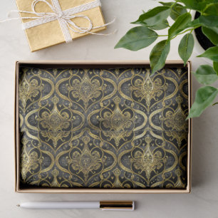 Black Gold Christmas Pattern#30 ID1009 Tissue Paper