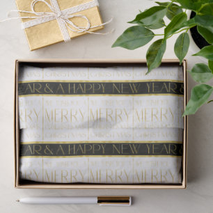 Black Gold Christmas Pattern#35 ID1009 Tissue Paper