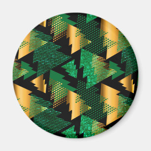 black gold christmas trees magnet