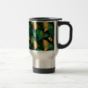 black gold christmas trees travel mug