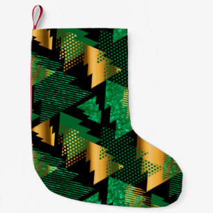 black gold christmas trees xmas stocking