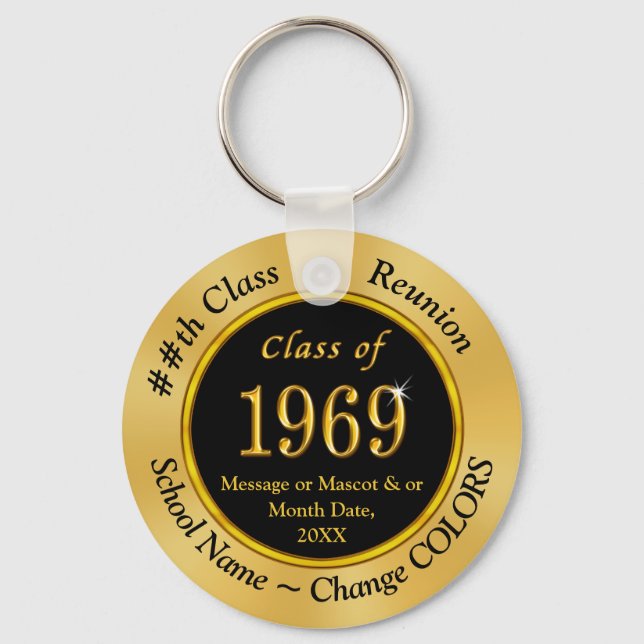 Black Gold Class of 1969, 55th Class Reunion Gifts Keychain (Front)